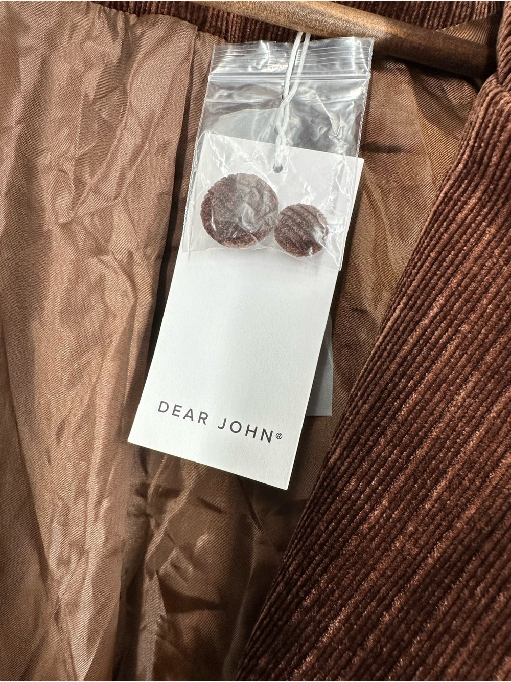 DEAR JOHN Elfi Cappuccino Blazer Brown Classic Corduroy Tailored Blazer Jacket - Picture 13 of 14
